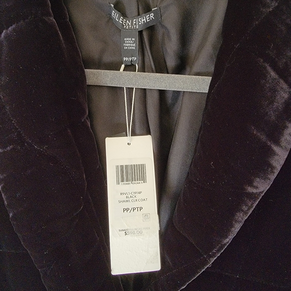 Eileen Fisher Velvet Midi Coat - Picture 7 of 8